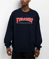 Thrasher Outline Navy Crewneck Sweatshirt