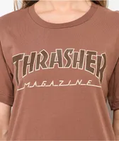 Thrasher Outlined Brown T-Shirt