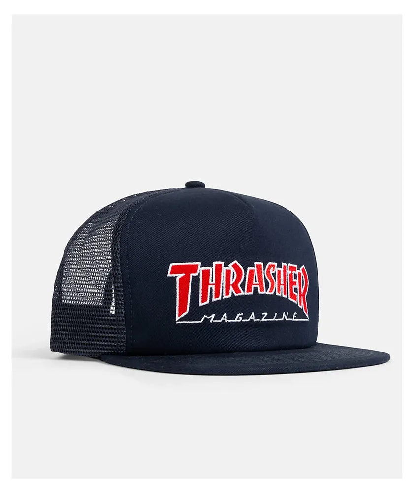 Thrasher Outlined Navy Trucker Hat