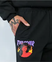 Thrasher Roja Black Sweatpants