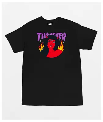 Thrasher Roja Logo Black T-Shirt
