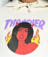 Thrasher Roja Logo Bone Hoodie