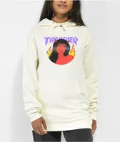 Thrasher Roja Logo Bone Hoodie