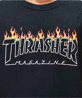 Thrasher Scorched Outline Black T-Shirt