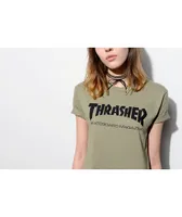 Thrasher Skate Mag Olive Boyfriend Fit T-Shirt