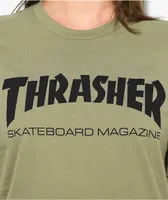 Thrasher Skate Mag Olive Boyfriend Fit T-Shirt