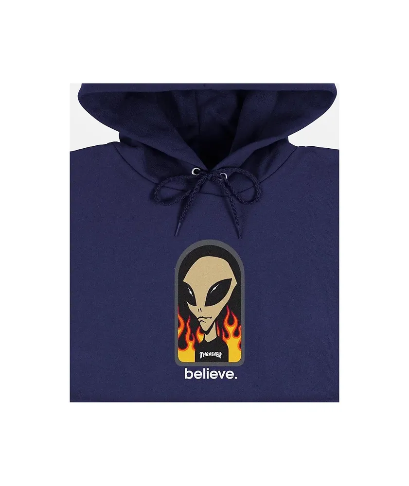 Thrasher x Alien Workshop Believe Navy Hoodie