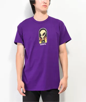 Thrasher x Alien Workshop Believe Purple T-Shirt