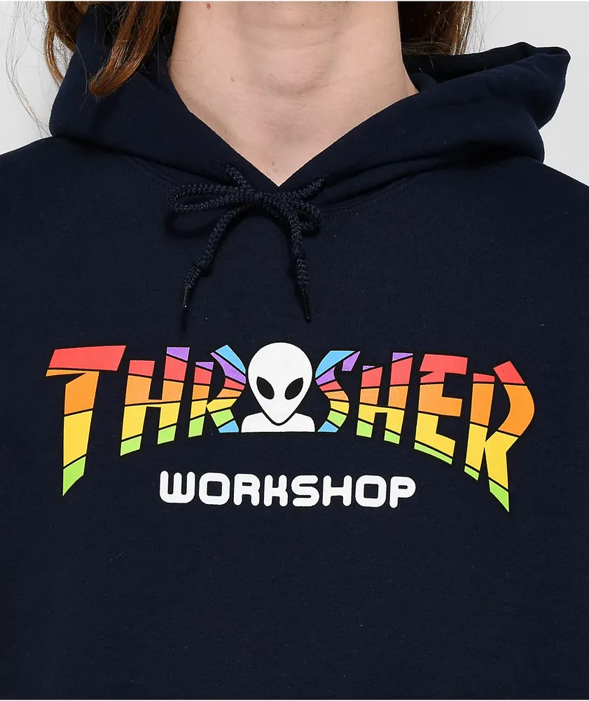 Thrasher x Alien Workshop Spectrum Navy Hoodie