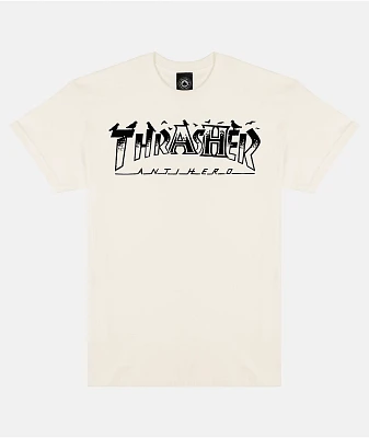 Thrasher x Anti-Hero Pigeon Mag Natural T-Shirt