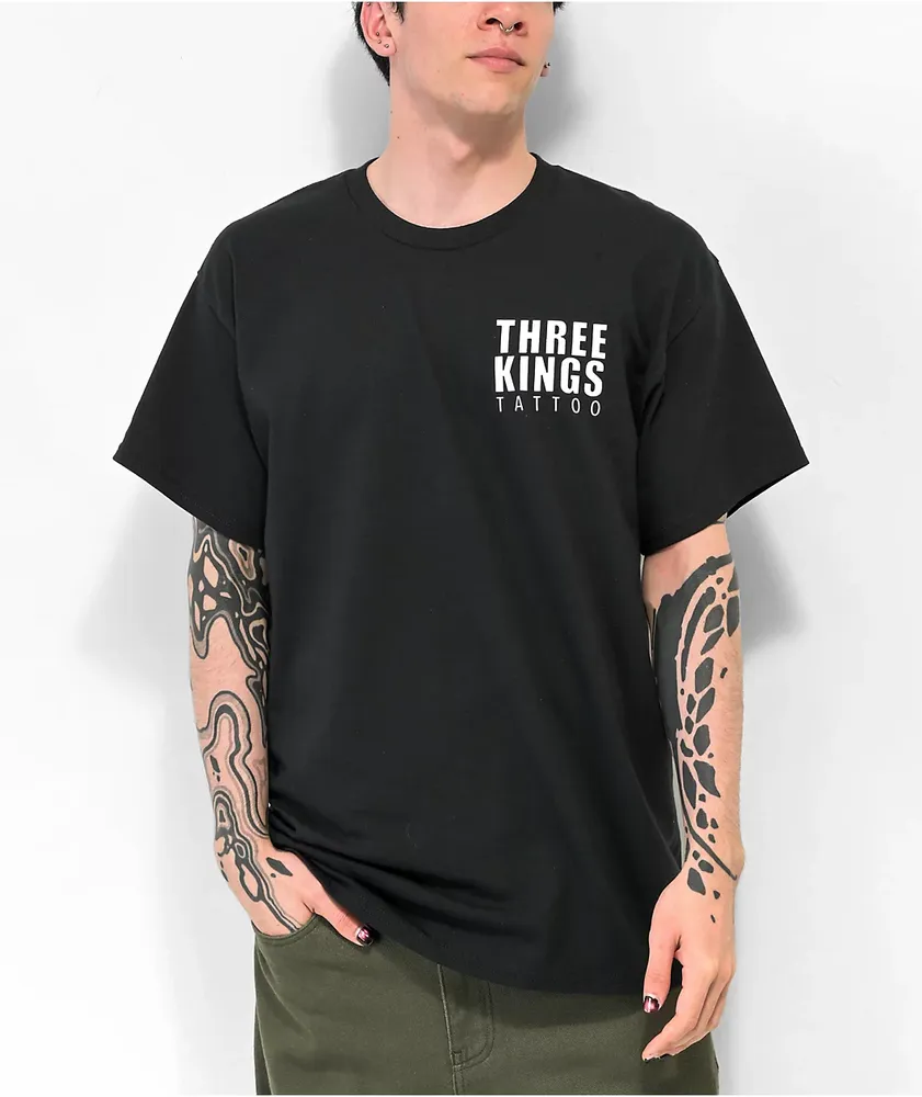 Three Kings Tattoo Sacred Fire Black T-Shirt 