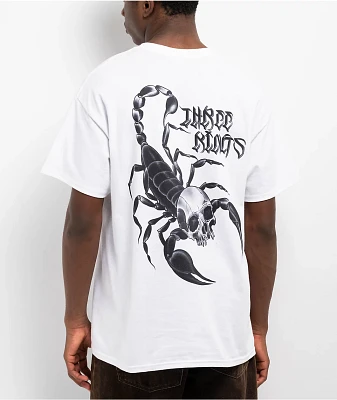 Three Kings Tattoo Scorpion Skull White T-Shirt
