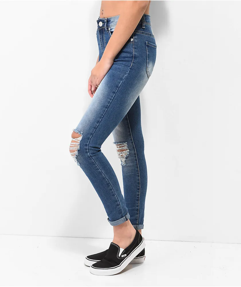 Thrill Jeans High Rise Blue Skinny Jeans