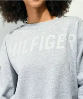 Tommy Hilfiger Grey Crop Crewneck Sweatshirt