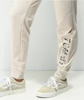 Tommy Hilfiger Smocked Waist Beige Jogger Sweatpants