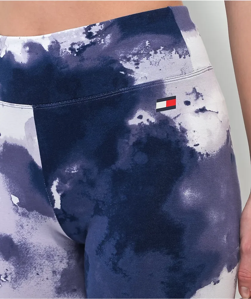 Tommy Hilfiger Watercolor Blue & White Bike Shorts