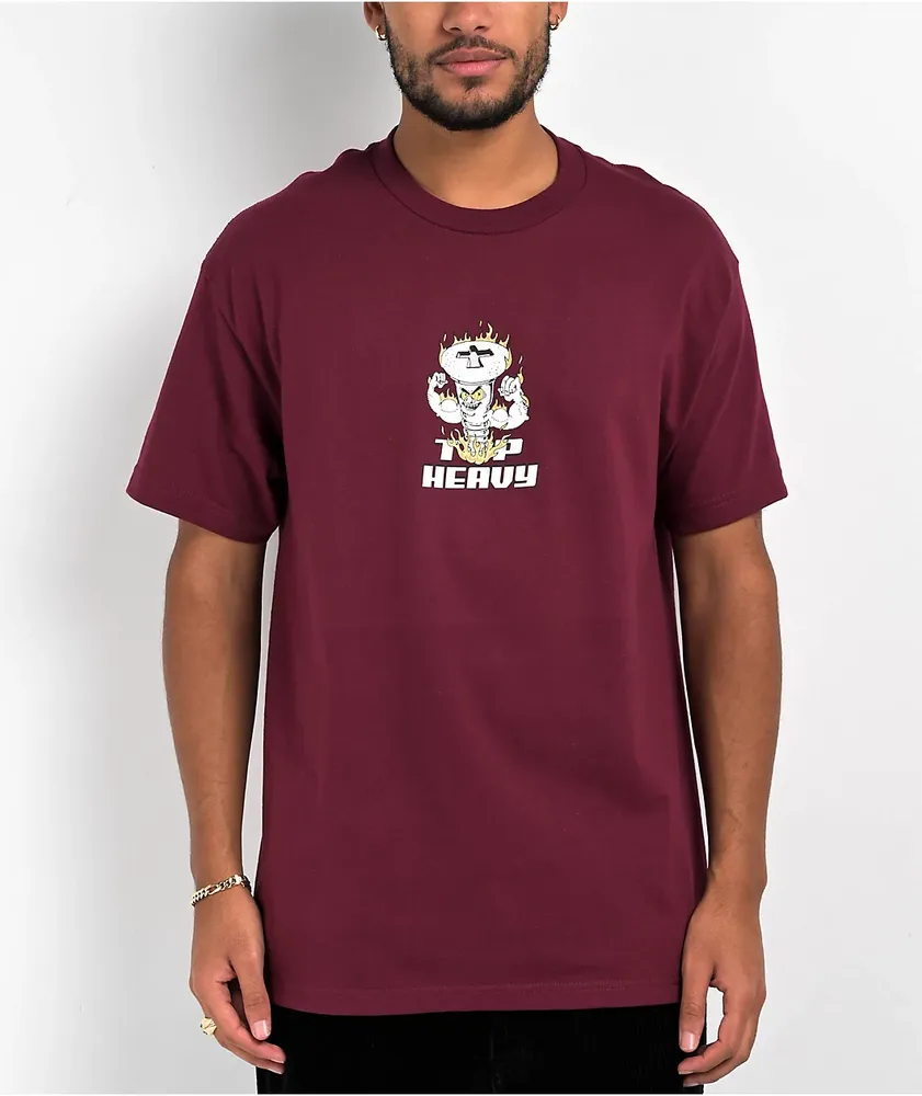 Top Heavy Hard Wear Burgundy T-Shirt