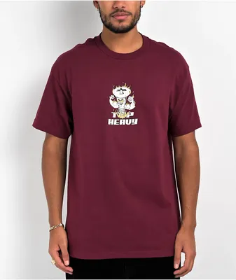 Top Heavy Hard Wear Burgundy T-Shirt