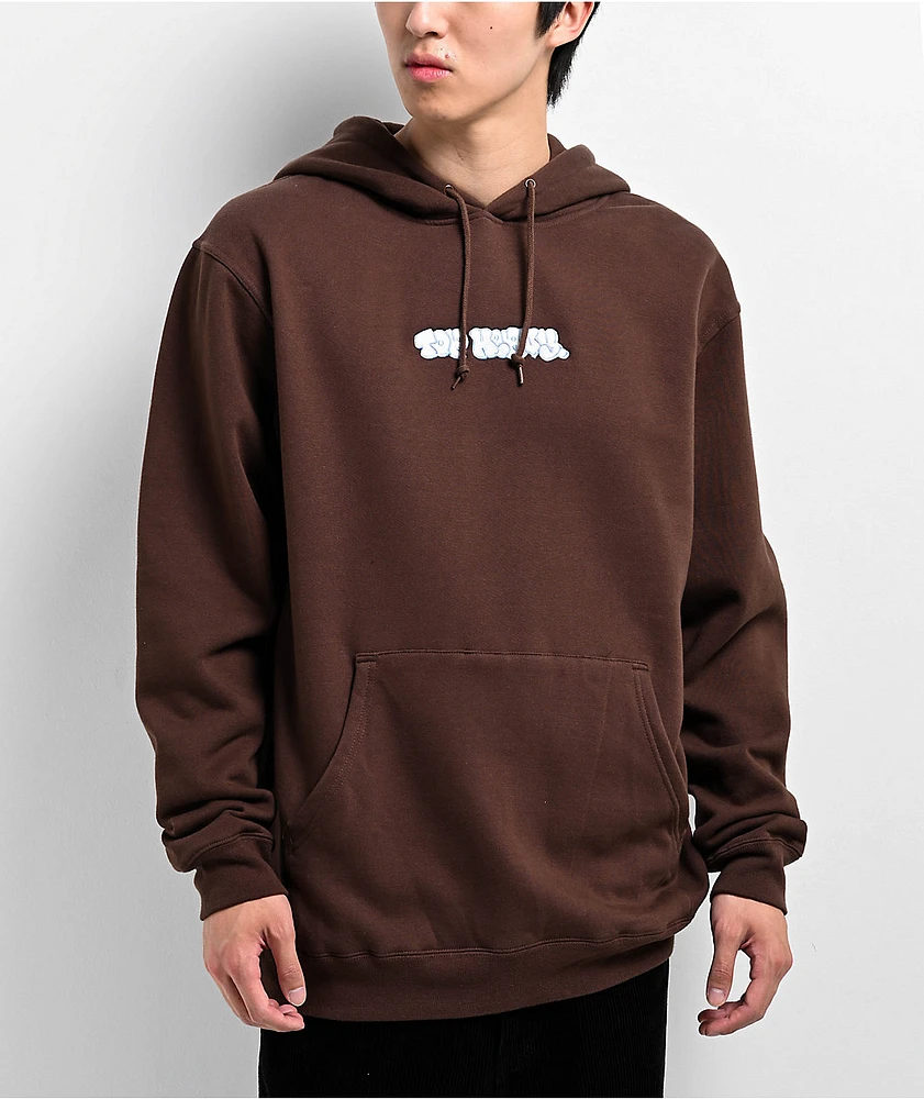 Top Heavy Logo Brown Hoodie