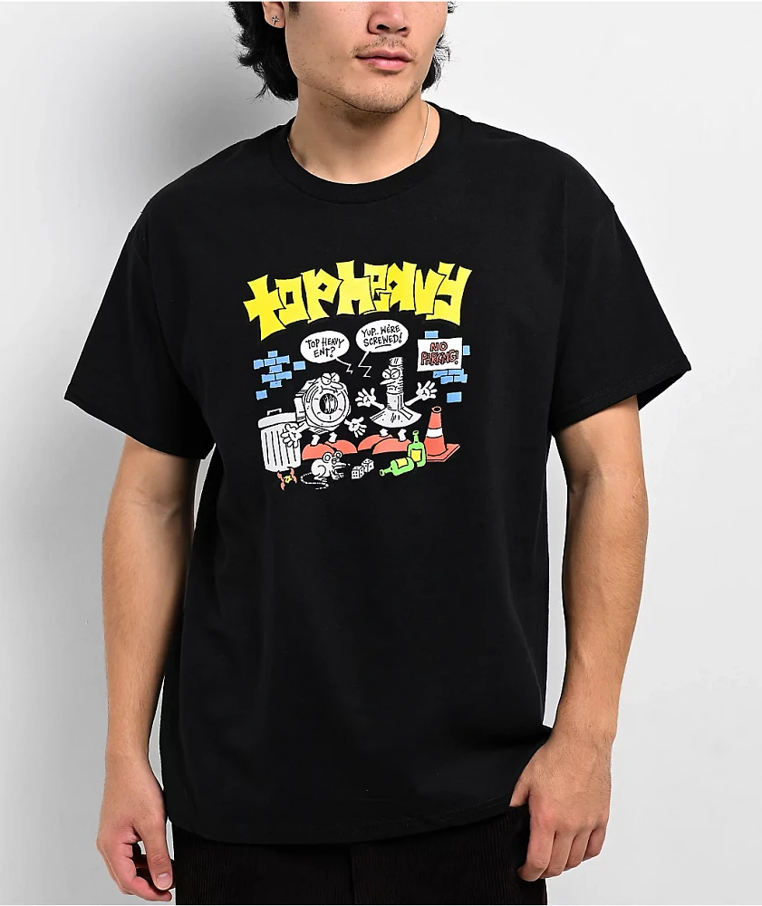 Top Heavy Screwed Black T-Shirt