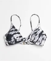 Trillium Audry Black & White Tie Dye Triangle Bikini Top 