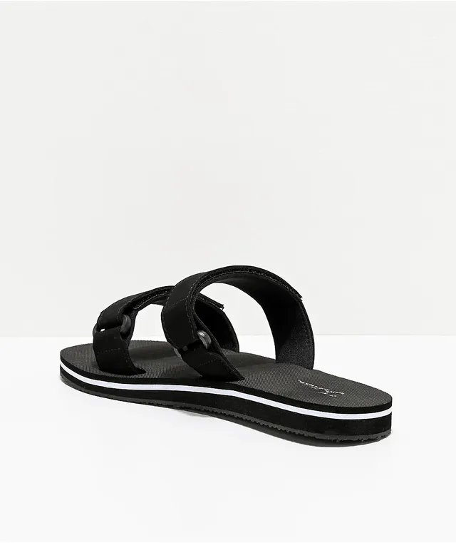 Trillium Black Fur Slide Sandals