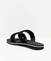 Trillium Black & White 2 Strap Slide Sandals