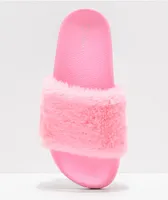 Trillium Bright Pink Fur Slide Sandals