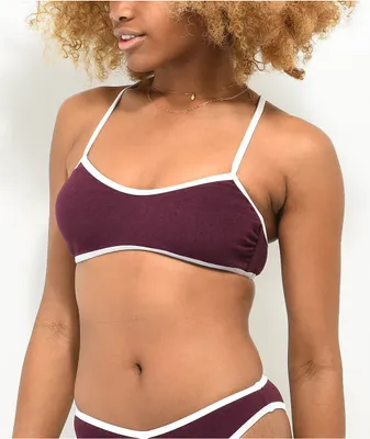 Trillium Camryn Wine Bralette Bikini Top