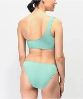 Trillium Kyra Ribbed Mint Cheeky Bikini Bottom