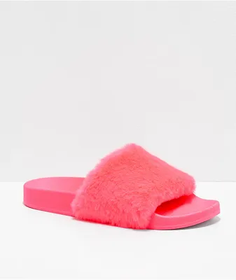 Trillium Neon Pink Slide Sandals