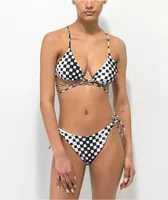 Trillium Raven Black & White Checkered Triangle Bikini Top