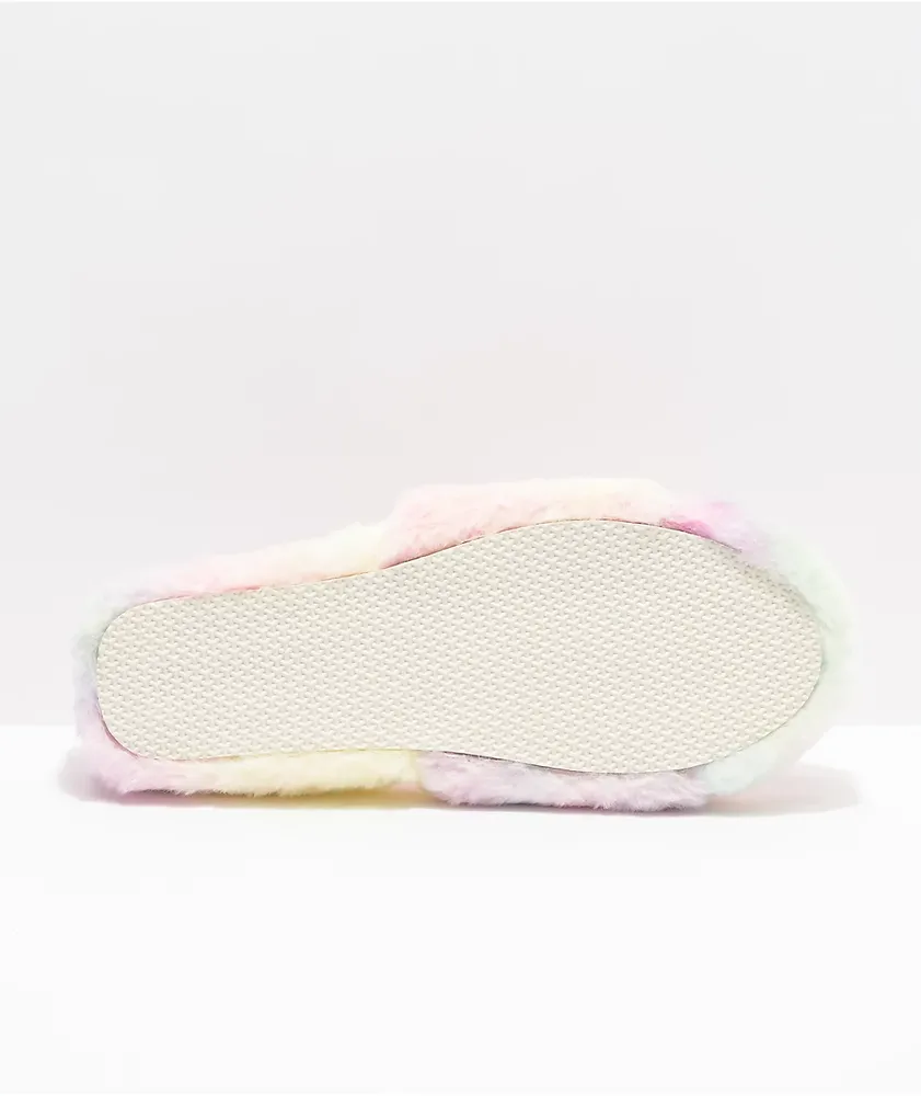 Trillium Tie Dye Furry Slide Sandals