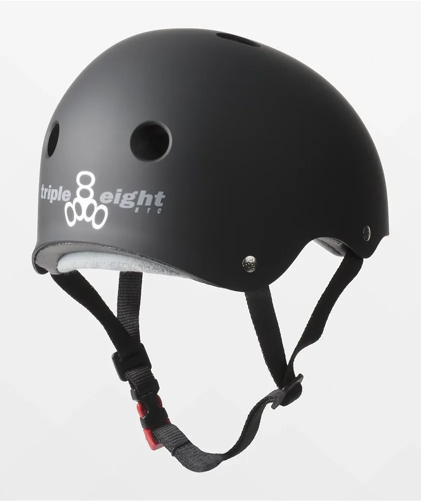 Triple Eight Certified Sweatsaver Black Rubber Multi-Sport Helmet