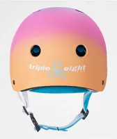 Triple Eight Certified Sweatsaver Sunset Pink & Blue Skateboard Helmet