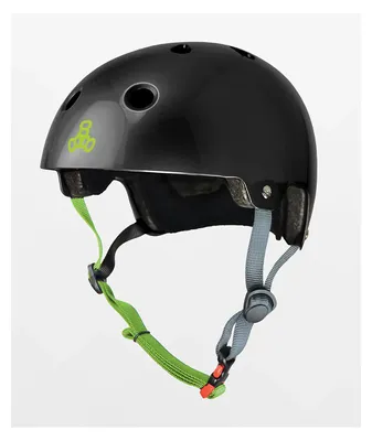 Triple Eight Dual Certified Black Zest Gloss Skateboard Helmet