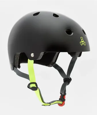 Triple Eight Dual Certified Glossy Black Skateboard Helmet