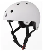 Triple Eight Dual Certified White Rubber Skateboard Helmet