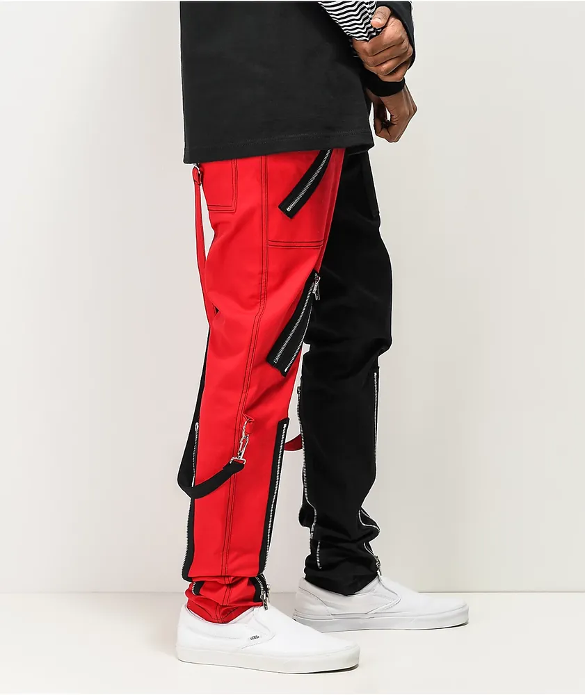 Tripp NYC Split Red & Black Bondage Pants