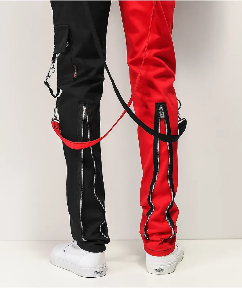 Tripp NYC Split Red & Black Bondage Pants