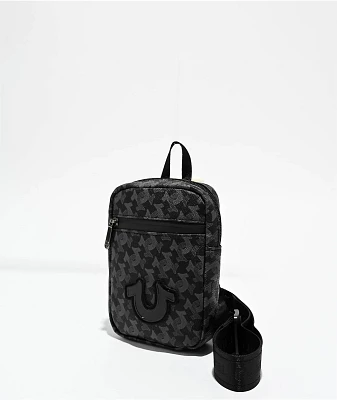 True Religion Apse Monogram Black Crossbody Bag