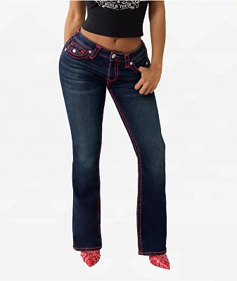 True Religion Becca Crystal Horseshoe Super T Indigo Twilight Bootcut Jeans