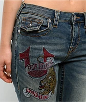 True Religion Becca Crystal Tattoo Dark Wash Mid Rise Bootcut Jeans