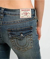 True Religion Becca Crystal Tattoo Dark Wash Mid Rise Bootcut Jeans