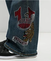 True Religion Becca Crystal Tattoo Dark Wash Mid Rise Bootcut Jeans