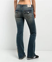 True Religion Becca Crystal Tattoo Dark Wash Mid Rise Bootcut Jeans
