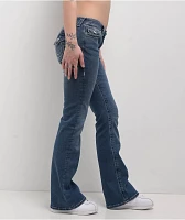 True Religion Becca Crystal Wing Marina Mid Rise Bootcut Jeans