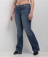 True Religion Becca Crystal Wing Marina Mid Rise Bootcut Jeans