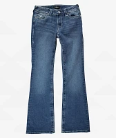 True Religion Becca Crystal Wing Marina Mid Rise Bootcut Jeans