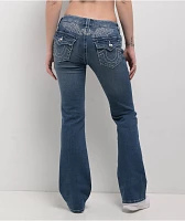 True Religion Becca Crystal Wing Marina Mid Rise Bootcut Jeans